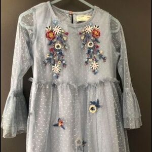 Zara girls blue gray dress. Size 5